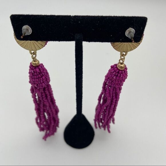 🍭6/$30 Beaded fountain tassel dangle post earrings - Picture 6 of 8